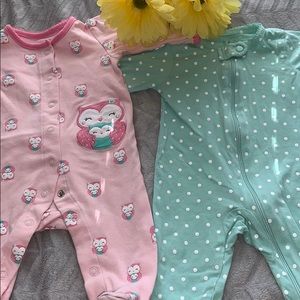 Little girl sleeper onesies